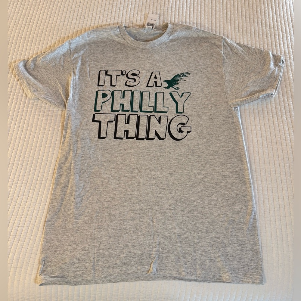 Philadelphia Eagles Shirt Mens Sz Medium Gray Spell Out Its A Philly Thing 🦅🦅